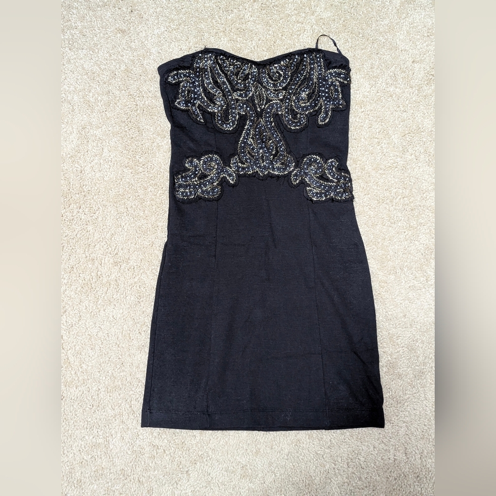 Free People Embellished Mini Cotton Dress Size XS